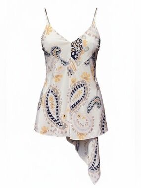 Anthropologie HD in Paris Moonset Silk Paisley Tank Asymmetrical Cami – Size 2